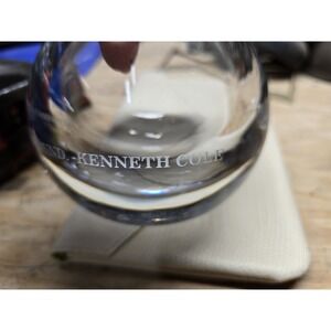 Kenneth Cole Heavy Crystal Round Vase  Sign Stamped 293/500 "What Goes Around.."